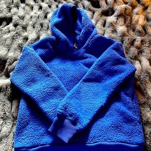 Athleta girl sherpa hoodie blue size xl/14